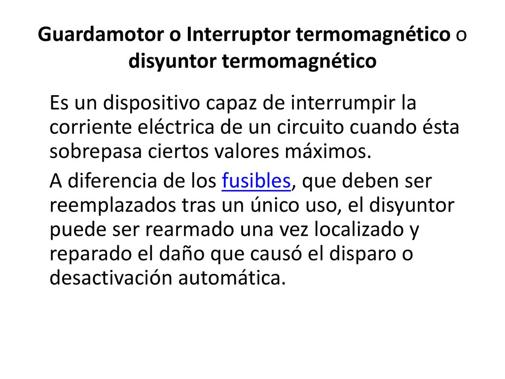 Guardamotor o Interruptor termomagnético o disyuntor termomagnético