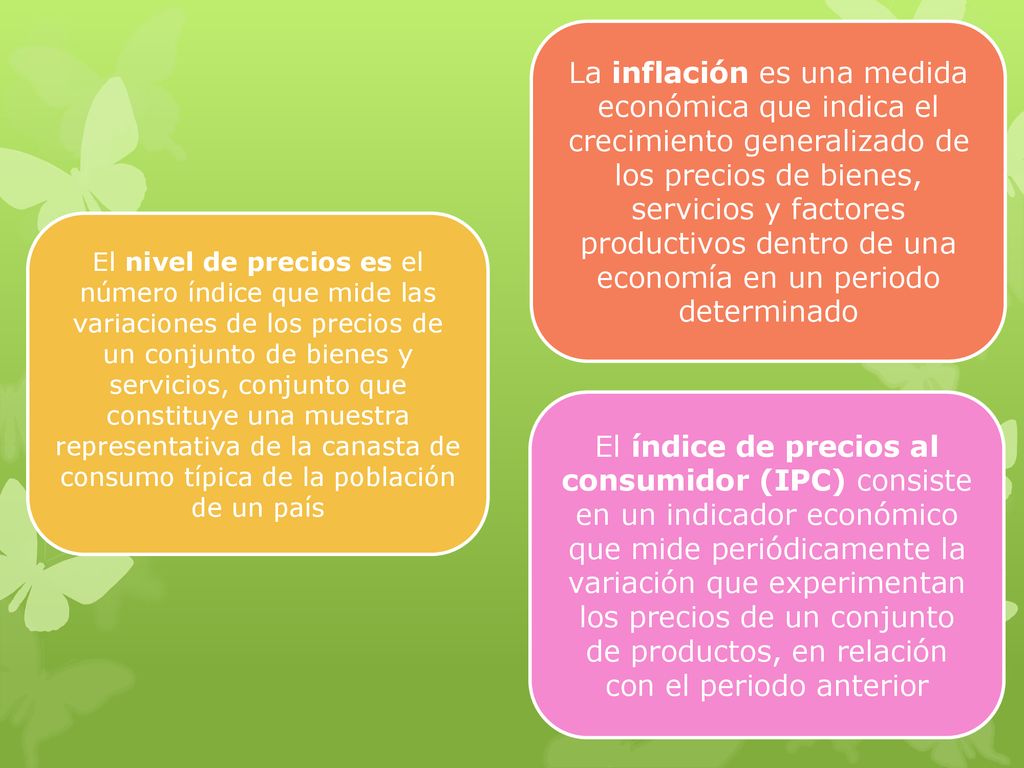 La inflación es una medida económica que indica el crecimiento generalizado de los precios de bienes, servicios y factores productivos dentro de una economía en un periodo determinado