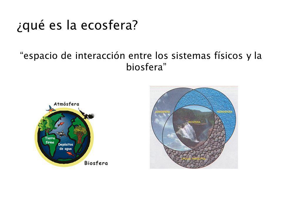 espacio de interacción entre los sistemas físicos y la biosfera