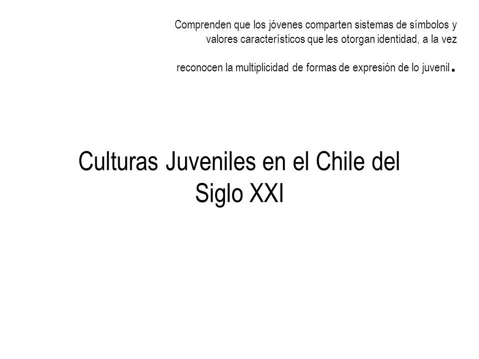 Culturas Juveniles en el Chile del Siglo XXI