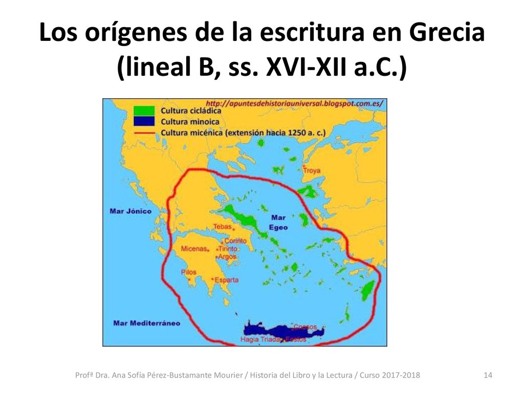 Los orígenes de la escritura en Grecia (lineal B, ss. XVI-XII a.C.)