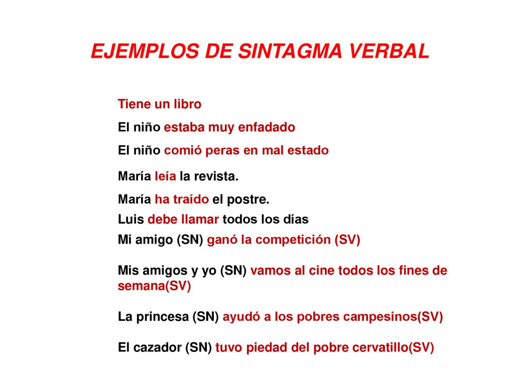 EJEMPLOS DE SINTAGMA VERBAL