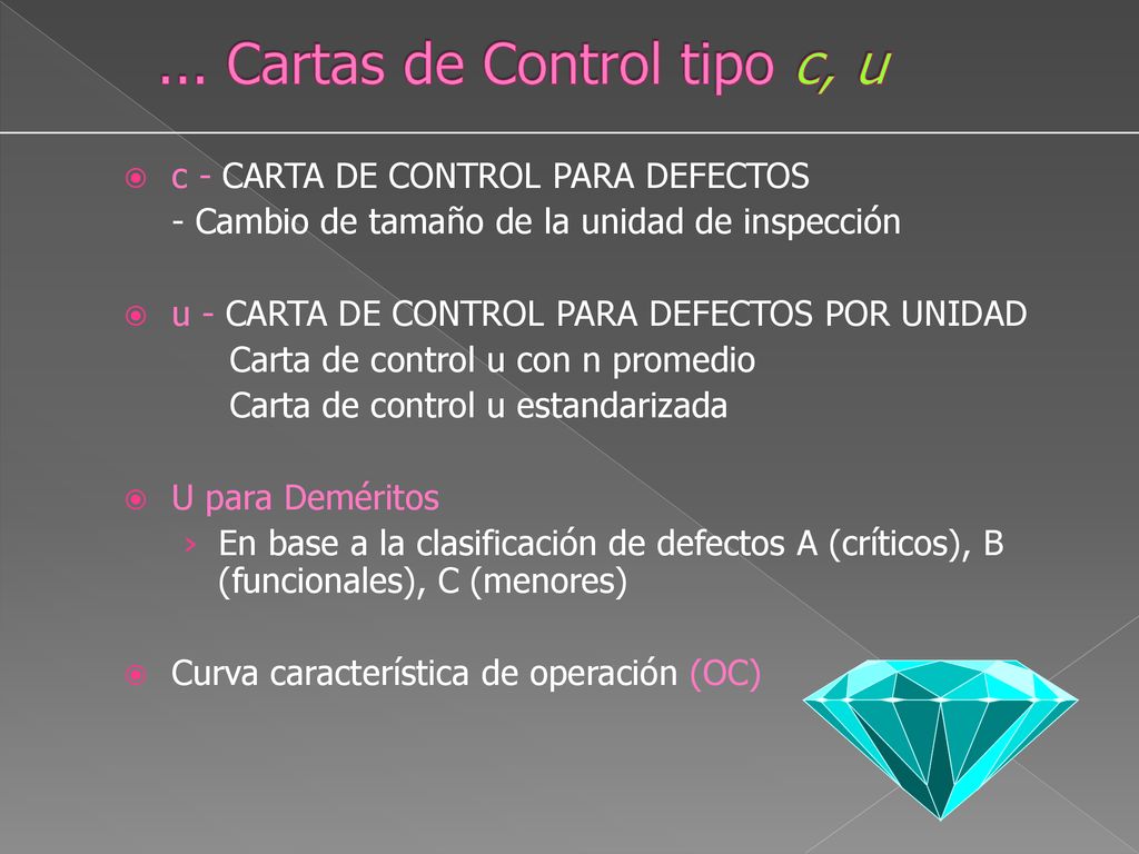 ... Cartas de Control tipo c, u