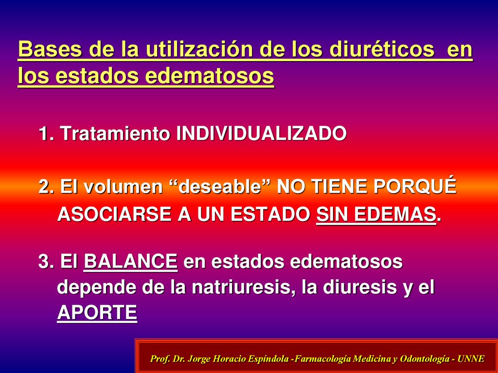 Bases de la utilización de los diuréticos en los estados edematosos