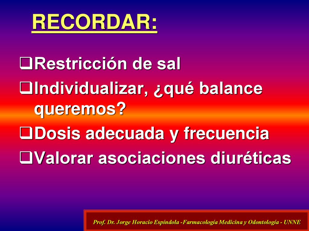 RECORDAR: Restricción de sal Individualizar, ¿qué balance queremos