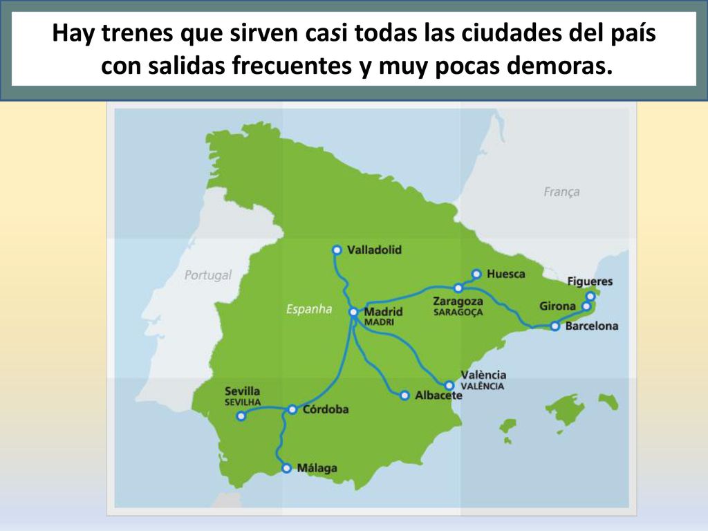 Hay trenes que sirven casi todas las ciudades del país