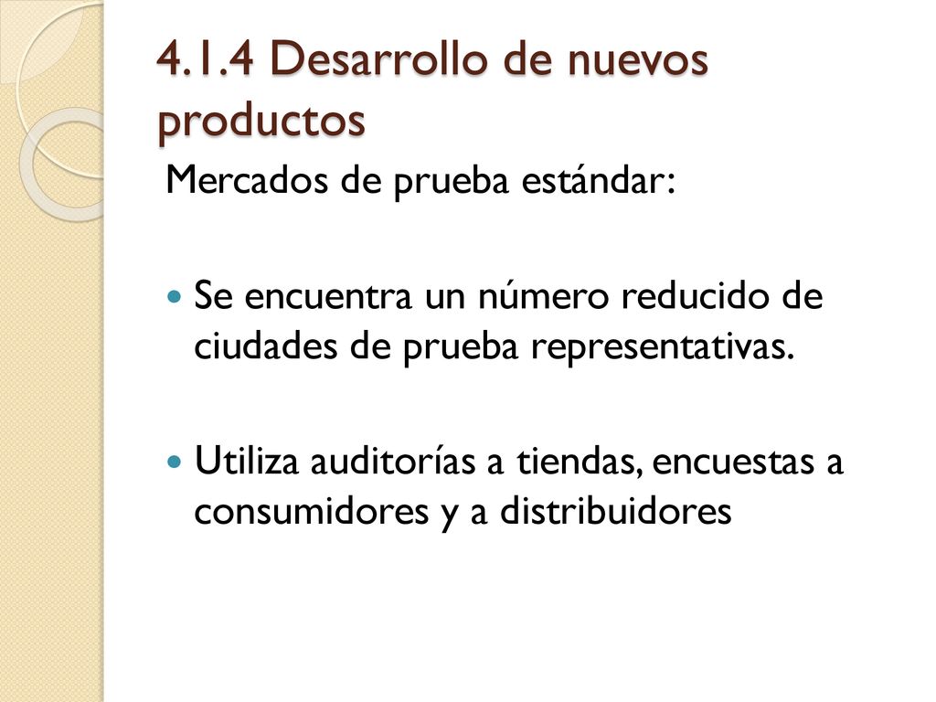 4.1.4 Desarrollo de nuevos productos