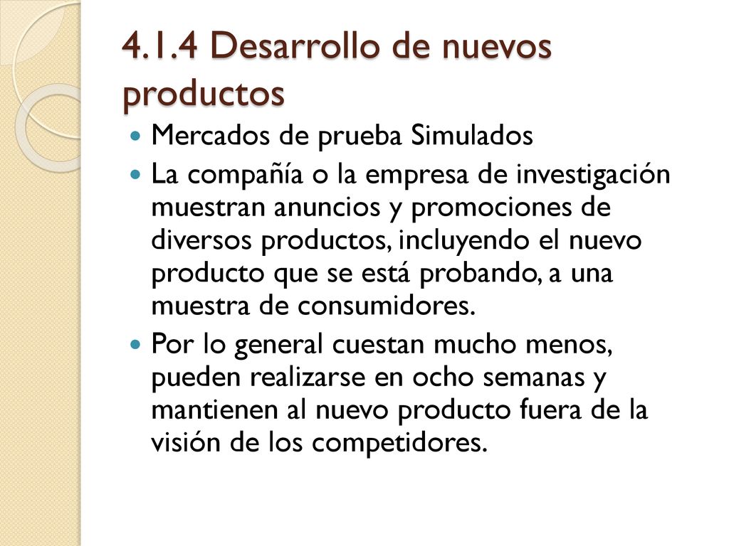 4.1.4 Desarrollo de nuevos productos