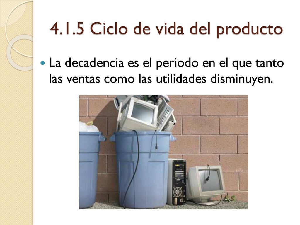 4.1.5 Ciclo de vida del producto