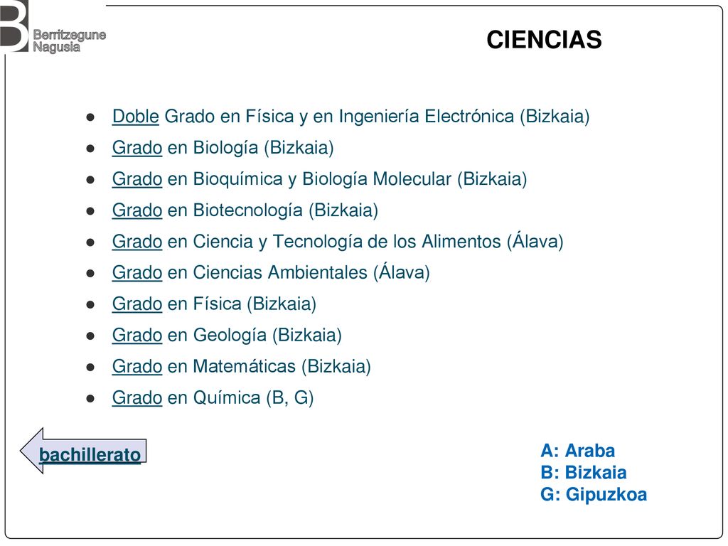 CIENCIAS Doble Grado en Física y en Ingeniería Electrónica (Bizkaia)