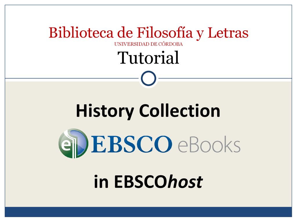 Biblioteca de Filosofía y Letras UNIVERSIDAD DE CÓRDOBA Tutorial