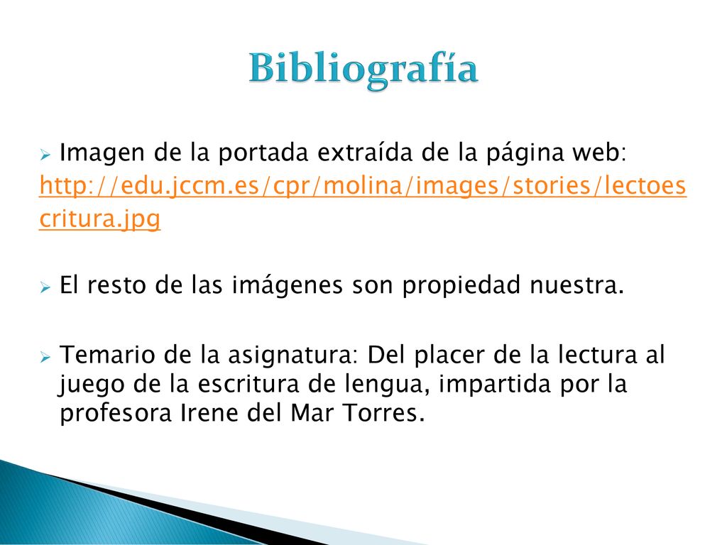 Bibliografía Imagen de la portada extraída de la página web: