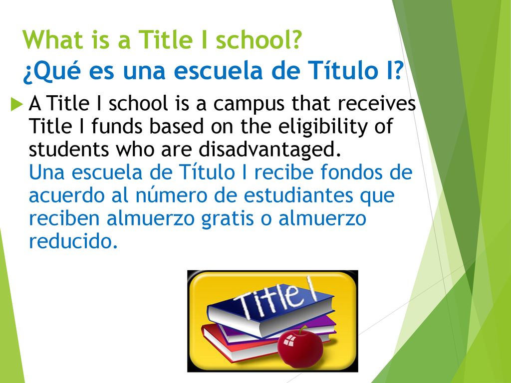 What is a Title I school ¿Qué es una escuela de Título I