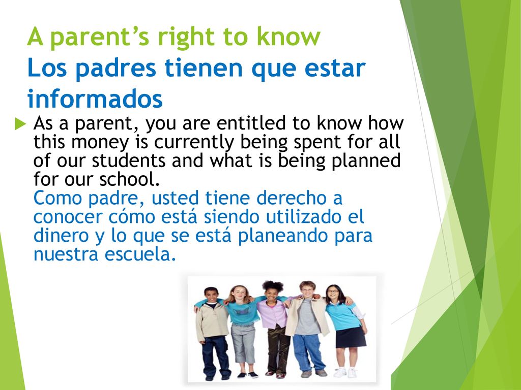 A parent’s right to know Los padres tienen que estar informados