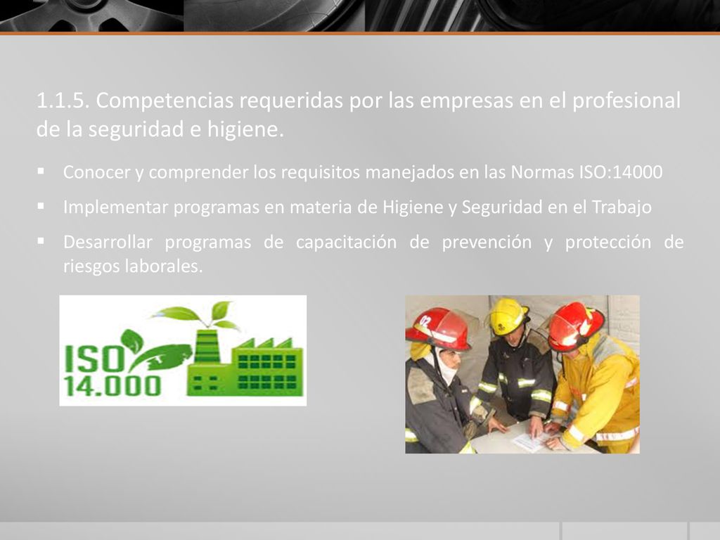 Competencias requeridas por las empresas en el profesional de la seguridad e higiene.