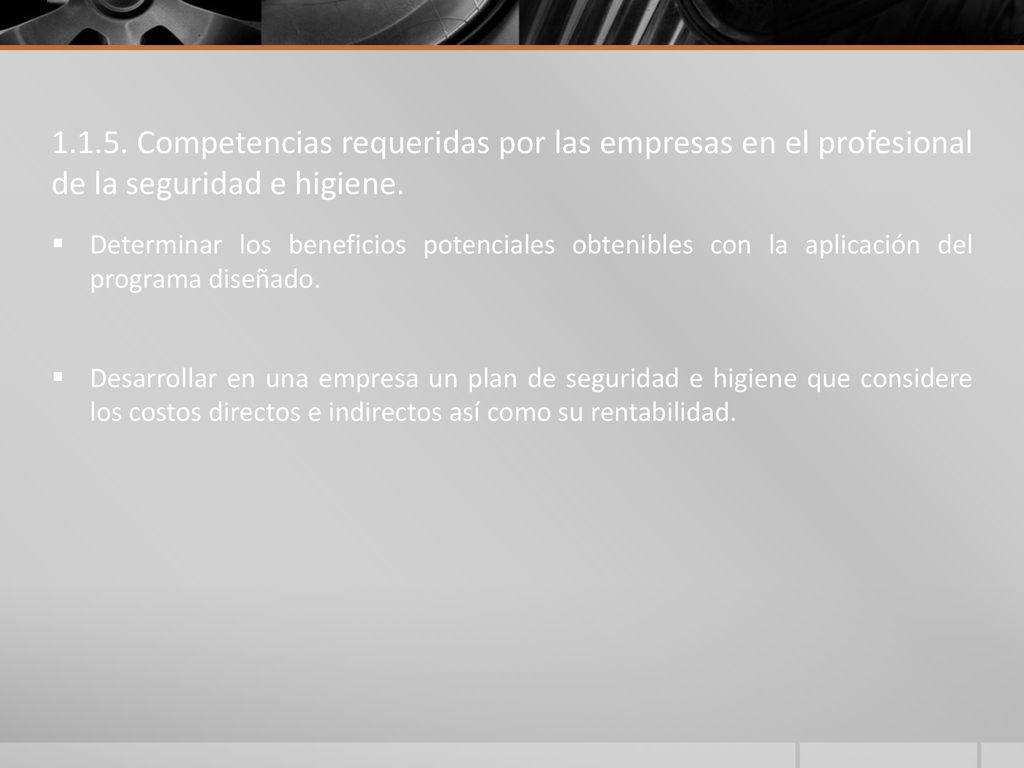 Competencias requeridas por las empresas en el profesional de la seguridad e higiene.