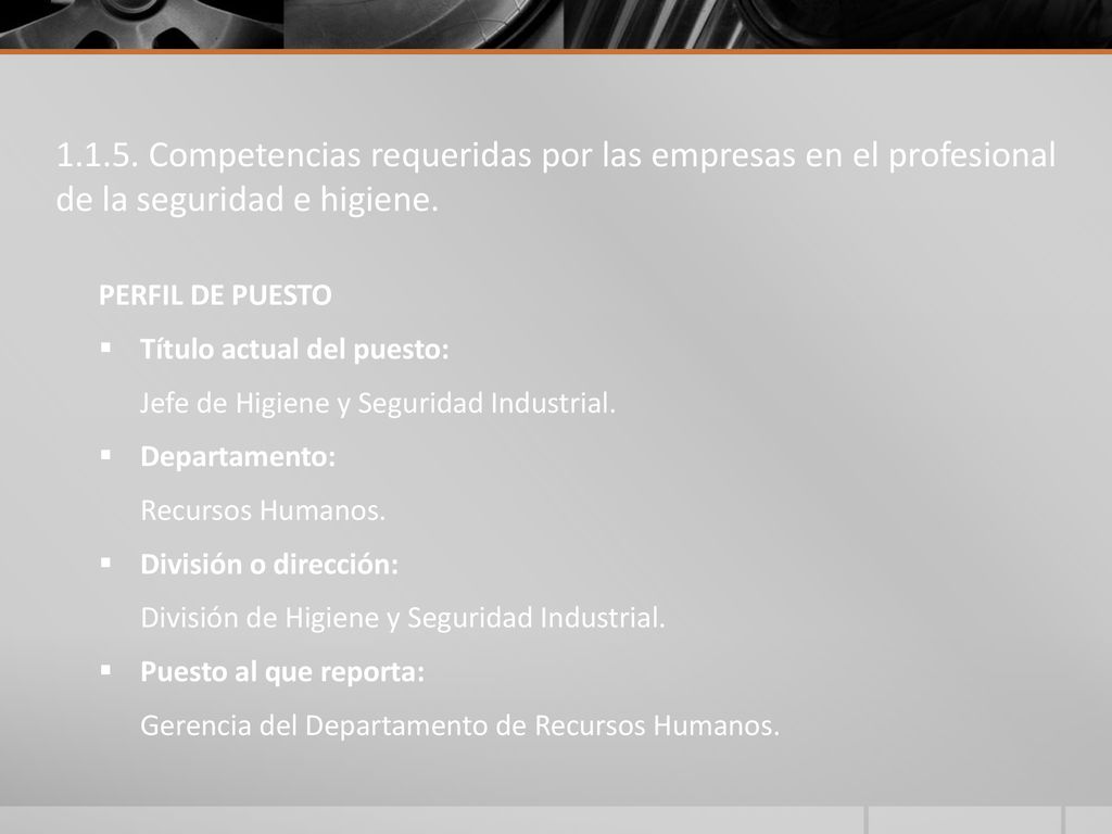 Competencias requeridas por las empresas en el profesional de la seguridad e higiene.