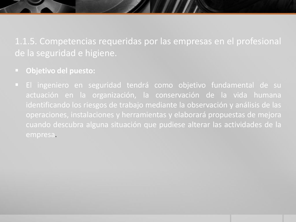 Competencias requeridas por las empresas en el profesional de la seguridad e higiene.