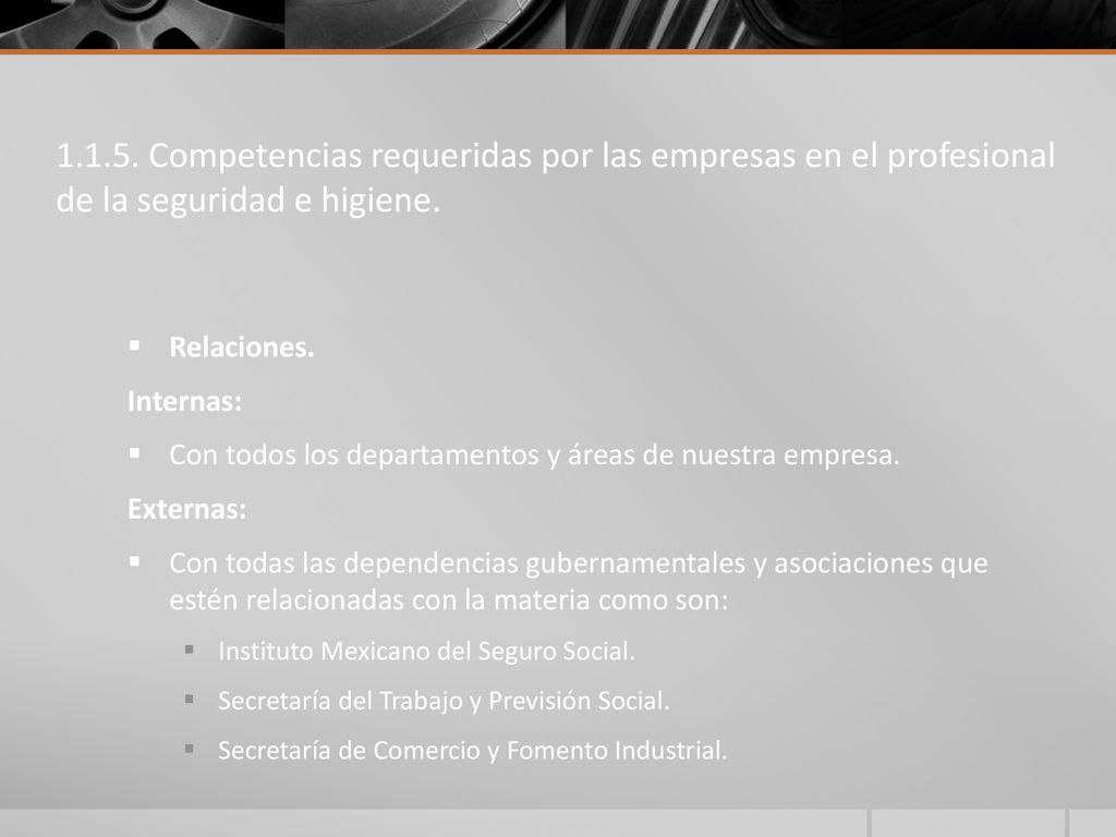 Competencias requeridas por las empresas en el profesional de la seguridad e higiene.