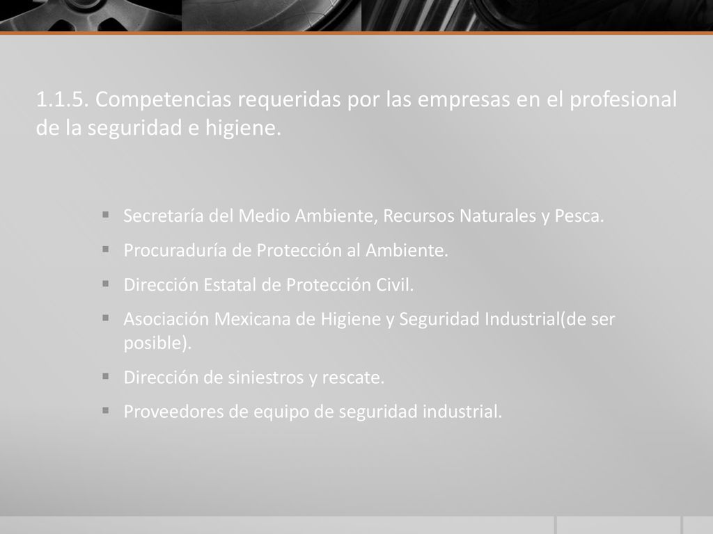Competencias requeridas por las empresas en el profesional de la seguridad e higiene.