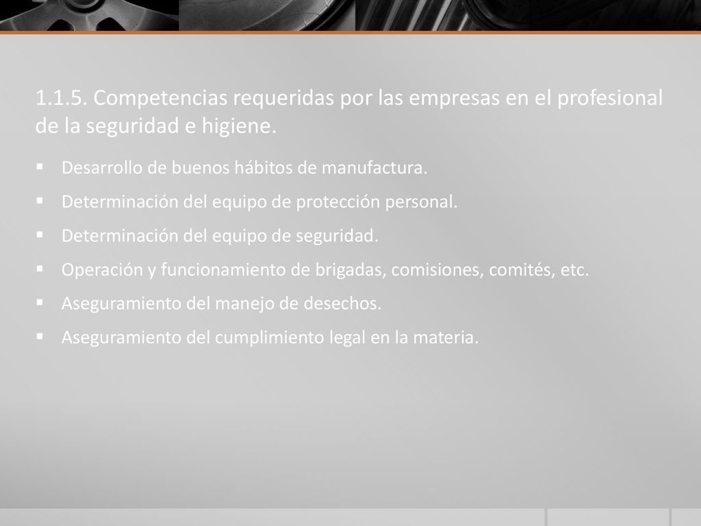 Competencias requeridas por las empresas en el profesional de la seguridad e higiene.