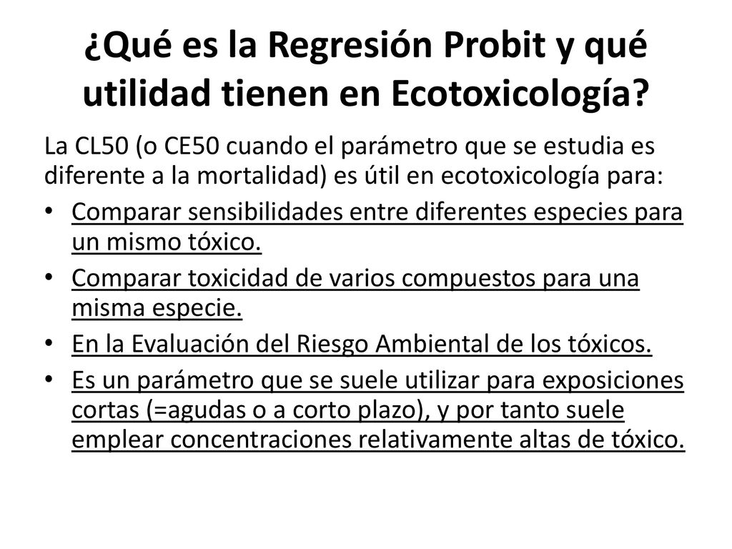 ¿Qué es la Regresión Probit y qué utilidad tienen en Ecotoxicología