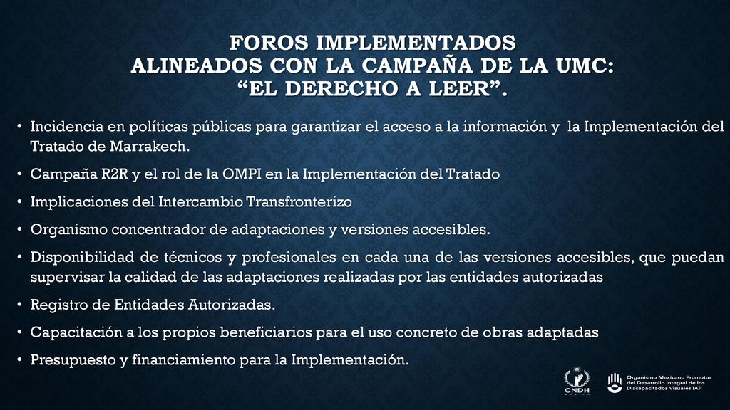Foros implementados alineados con la campaña de la umc: El Derecho a Leer .