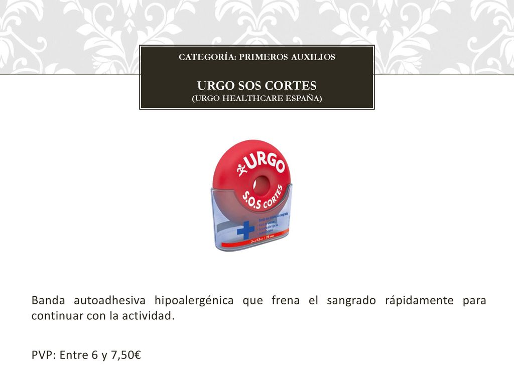 CATEGORÍA: primeros auxilios Urgo sos cortes (URGO HEALTHCARE ESPAÑA)