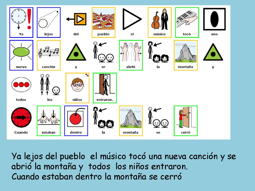 Ya lejos del pueblo el músico tocó una nueva canción y se abrió la montaña y todos los niños entraron.