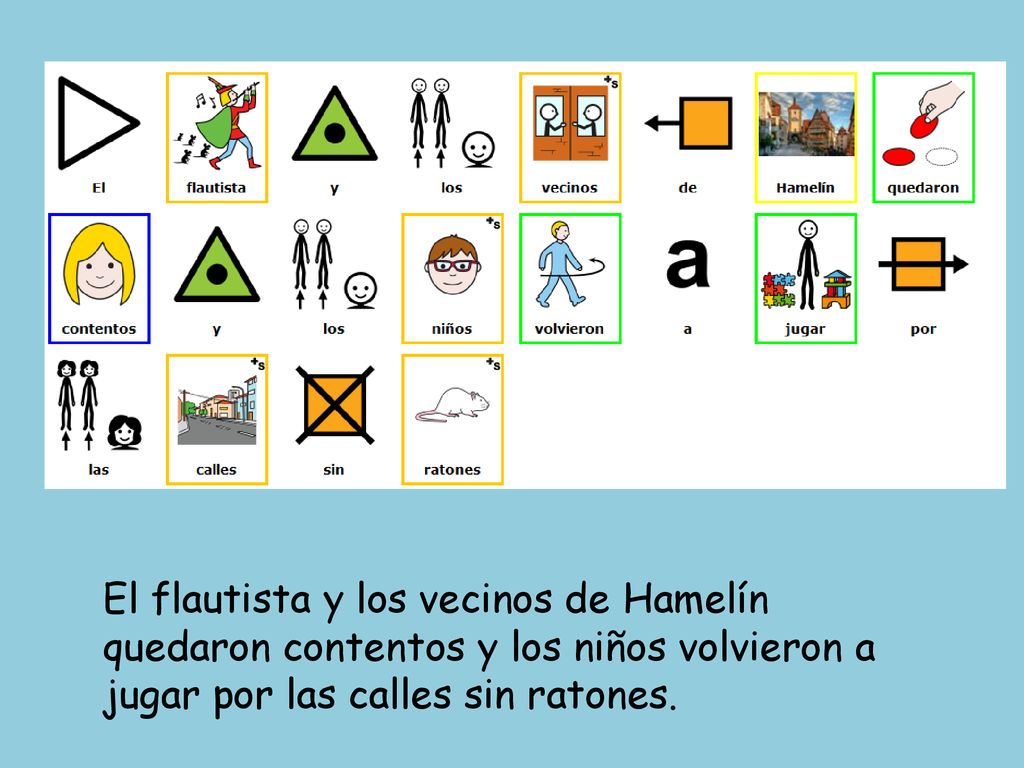 El flautista y los vecinos de Hamelín quedaron contentos y los niños volvieron a jugar por las calles sin ratones.