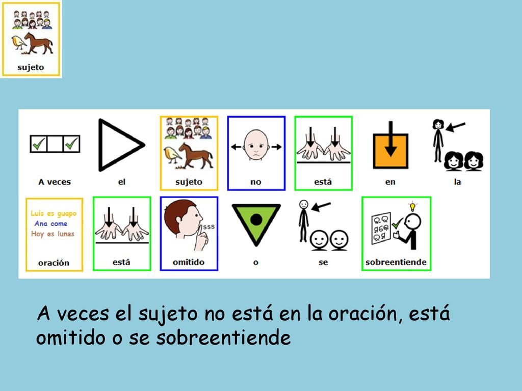 A veces el sujeto no está en la oración, está omitido o se sobreentiende