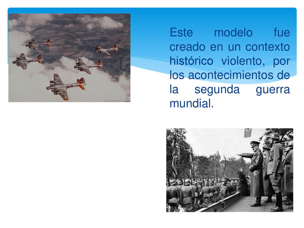 Este modelo fue creado en un contexto histórico violento, por los acontecimientos de la segunda guerra mundial.