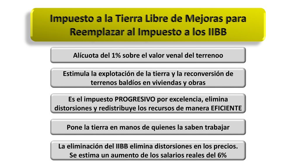 Impuesto a la Tierra Libre de Mejoras para Reemplazar al Impuesto a los IIBB