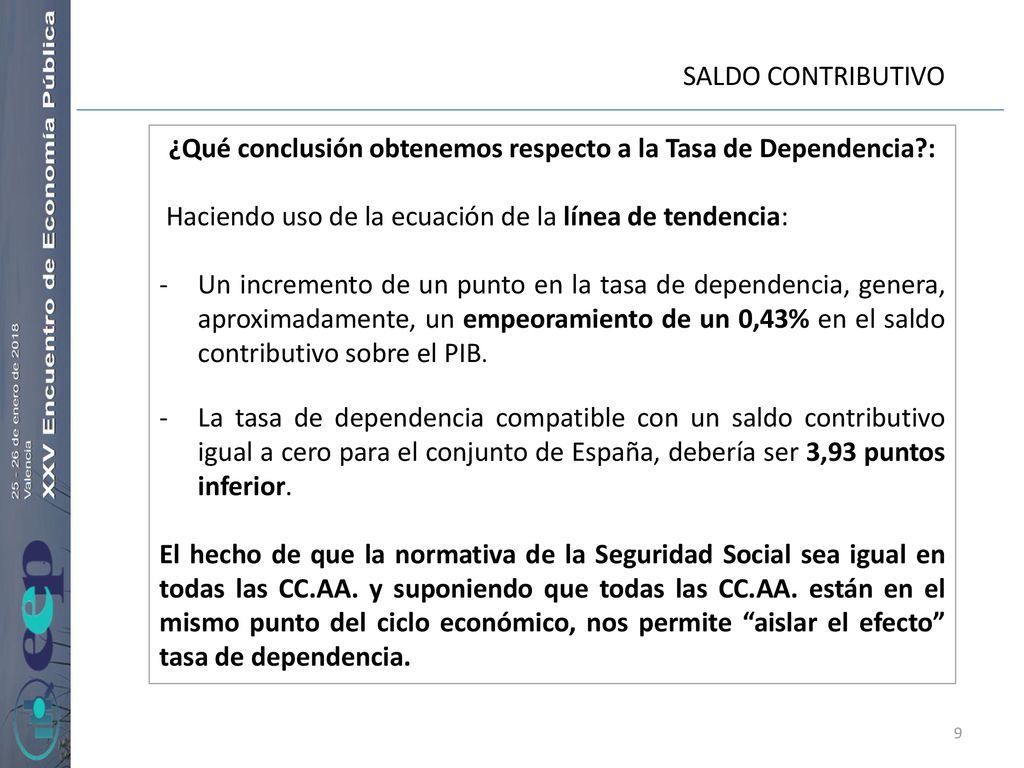 ¿Qué conclusión obtenemos respecto a la Tasa de Dependencia :