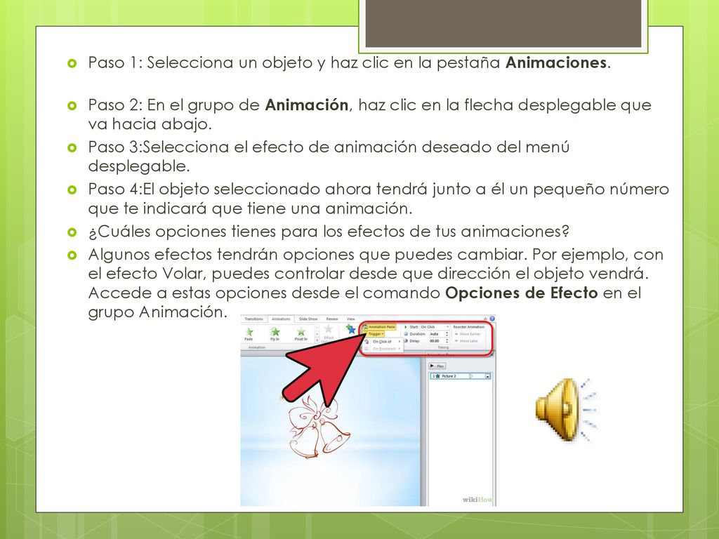 Paso 1: Selecciona un objeto y haz clic en la pestaña Animaciones.