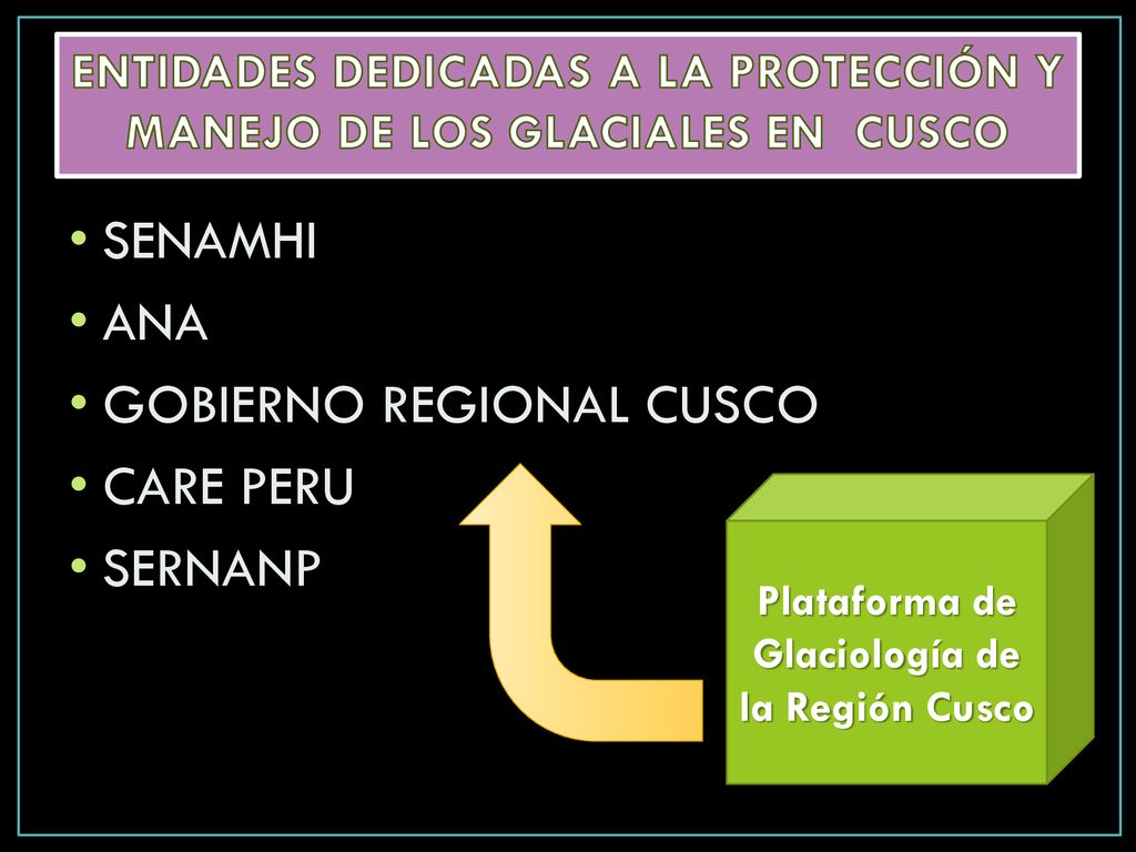 ENTIDADES DEDICADAS A LA PROTECCIÓN Y MANEJO DE LOS GLACIALES EN CUSCO