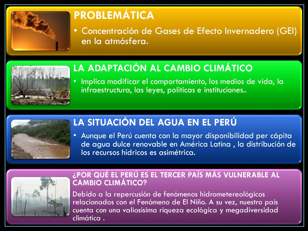 PROBLEMÁTICA Concentración de Gases de Efecto Invernadero (GEI) en la atmósfera. LA ADAPTACIÓN AL CAMBIO CLIMÁTICO.