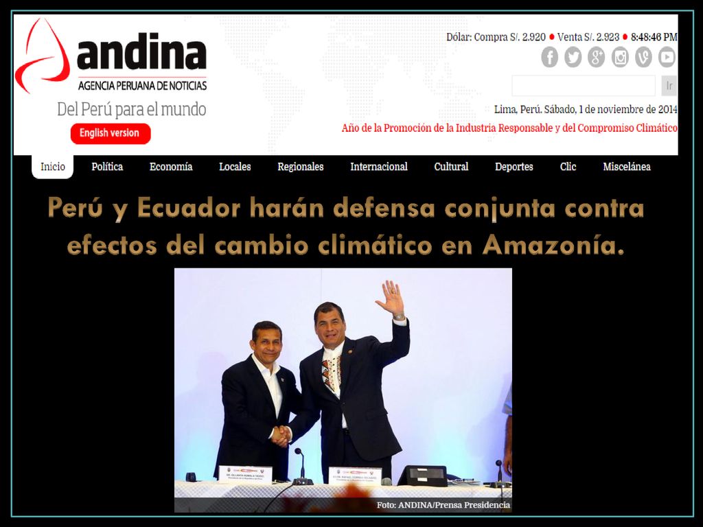 Perú y Ecuador harán defensa conjunta contra efectos del cambio climático en Amazonía.