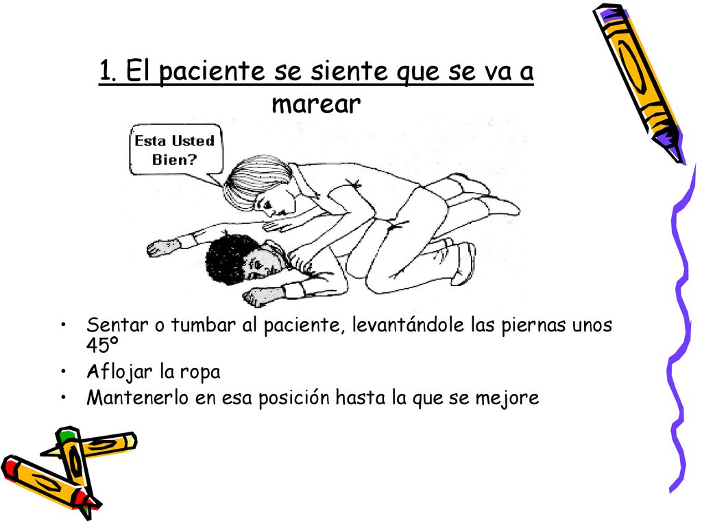 1. El paciente se siente que se va a marear