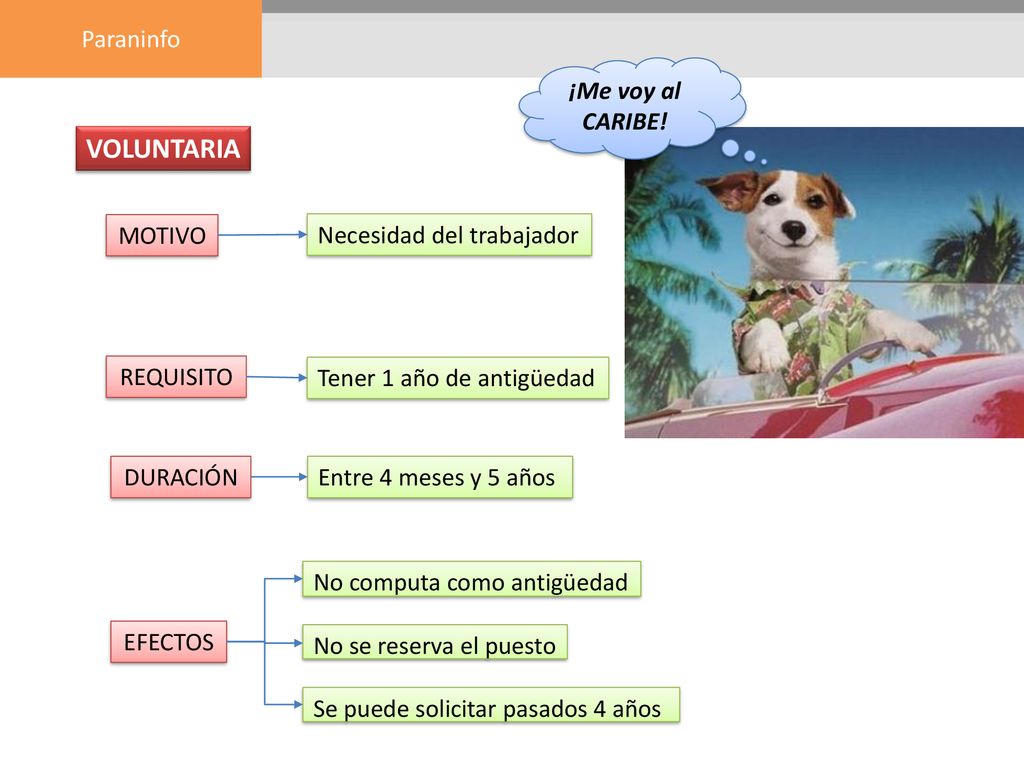 VOLUNTARIA ¡Me voy al CARIBE! MOTIVO Necesidad del trabajador