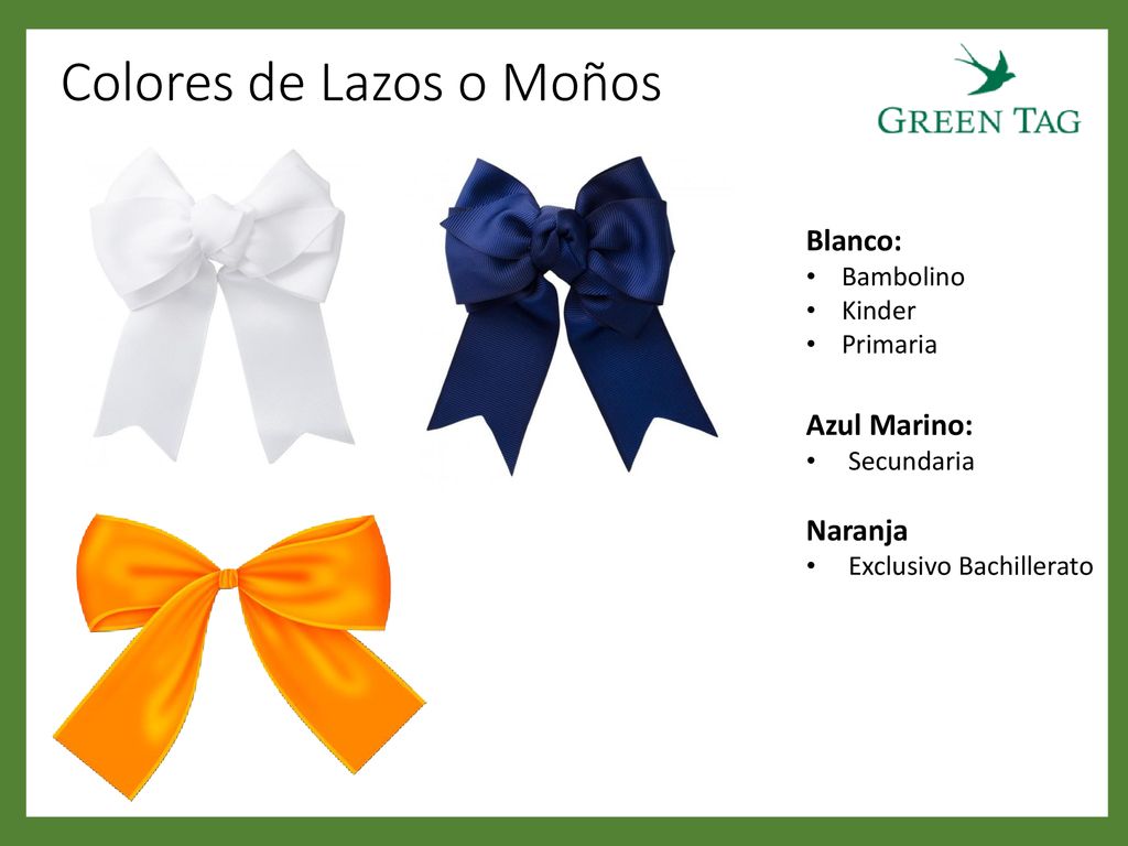 Colores de Lazos o Moños