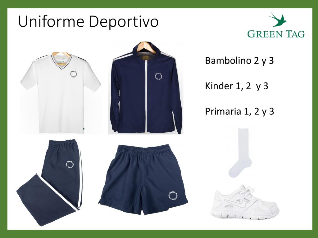 Uniforme Deportivo Bambolino 2 y 3 Kinder 1, 2 y 3 Primaria 1, 2 y 3