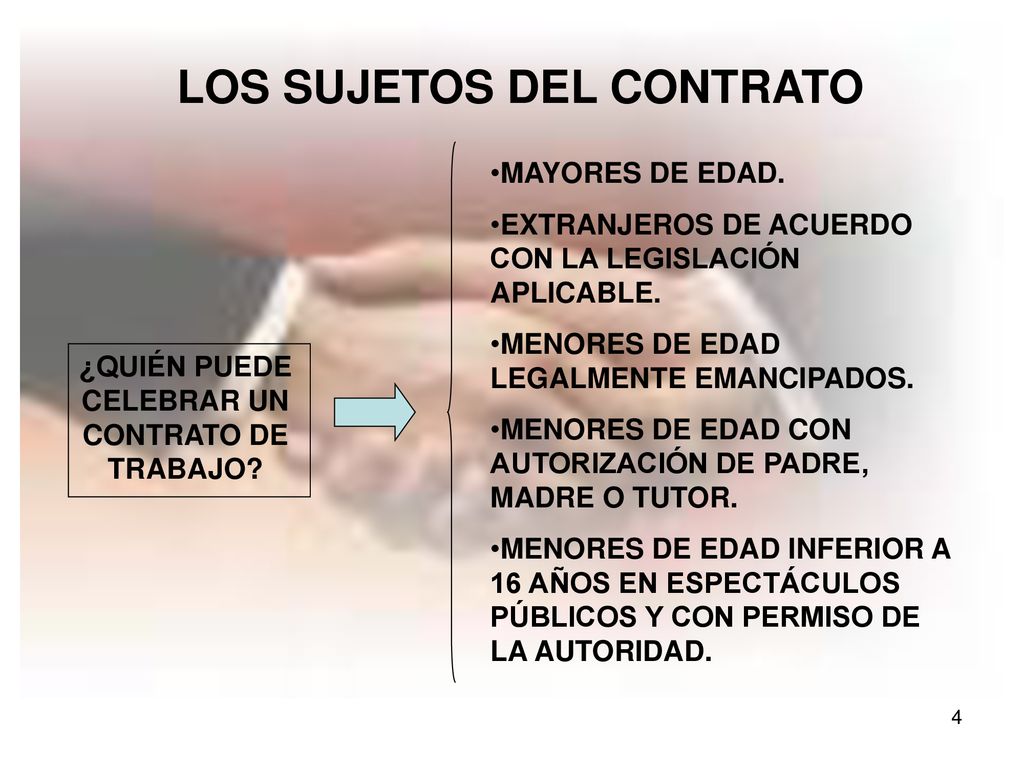 LOS SUJETOS DEL CONTRATO ¿QUIÉN PUEDE CELEBRAR UN CONTRATO DE TRABAJO