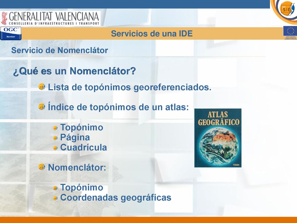 ¿Qué es un Nomenclátor Lista de topónimos georeferenciados.