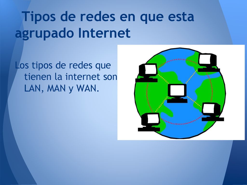 Tipos de redes en que esta agrupado Internet