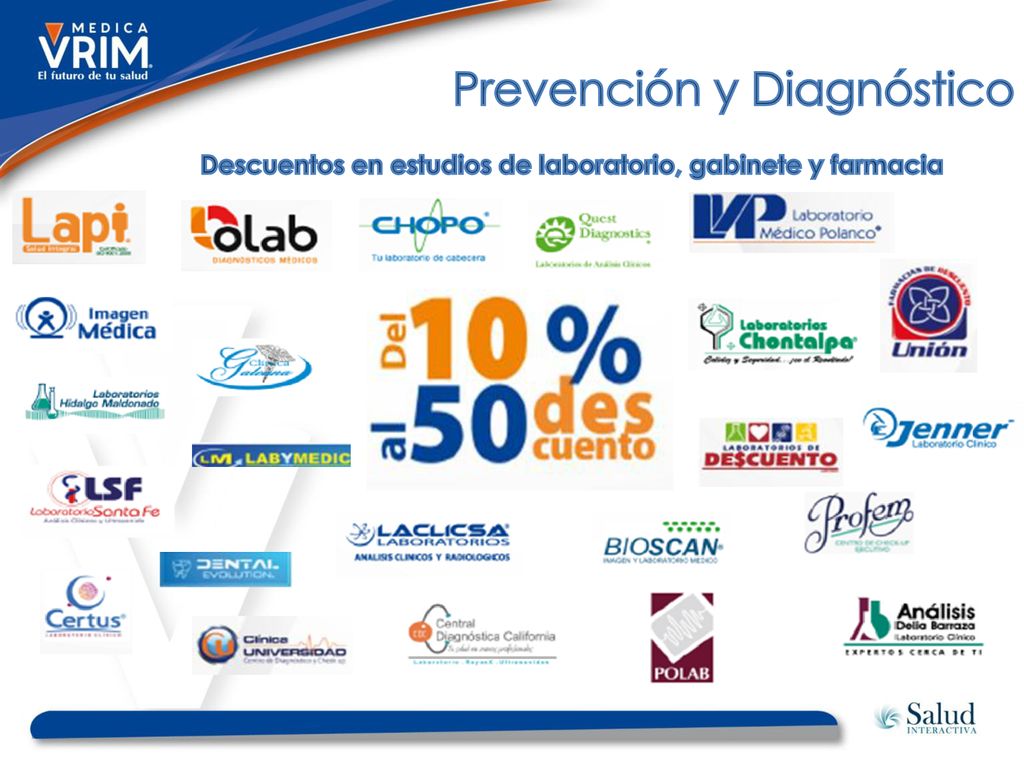 Descuentos en estudios de laboratorio, gabinete y farmacia
