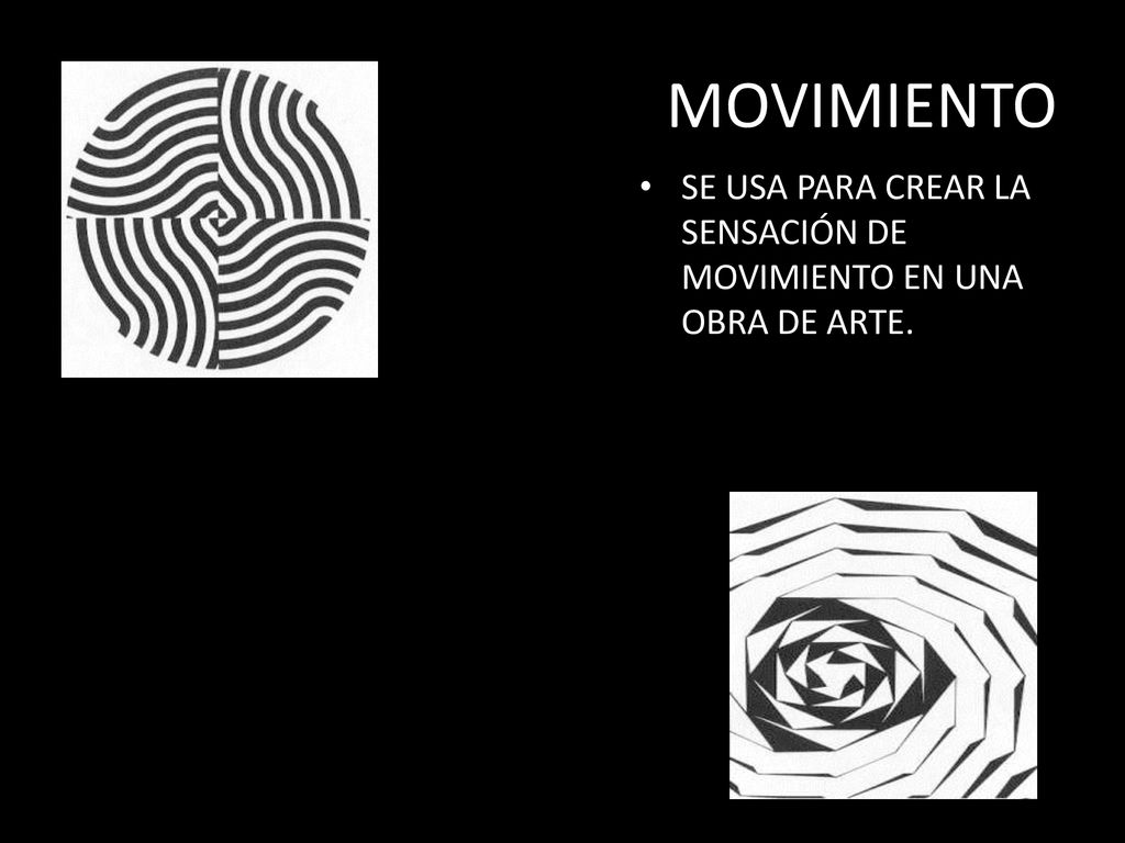 MOVIMIENTO SE USA PARA CREAR LA SENSACIÓN DE MOVIMIENTO EN UNA OBRA DE ARTE.
