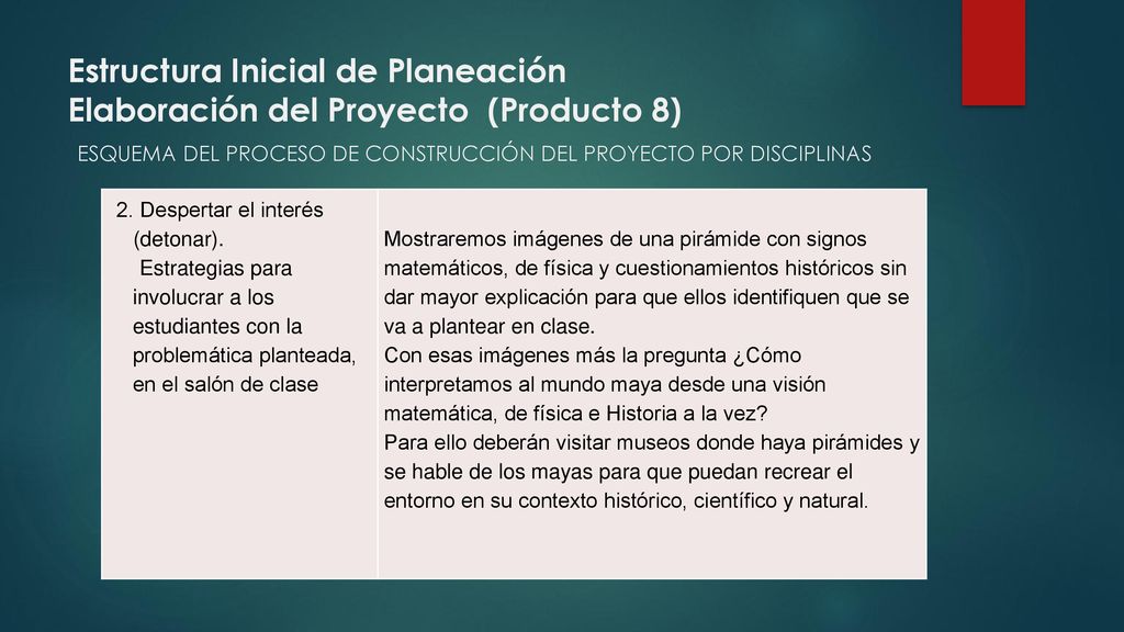 Estructura Inicial de Planeación Elaboración del Proyecto (Producto 8) ESQUEMA DEL PROCESO DE CONSTRUCCIÓN DEL PROYECTO POR DISCIPLINAS