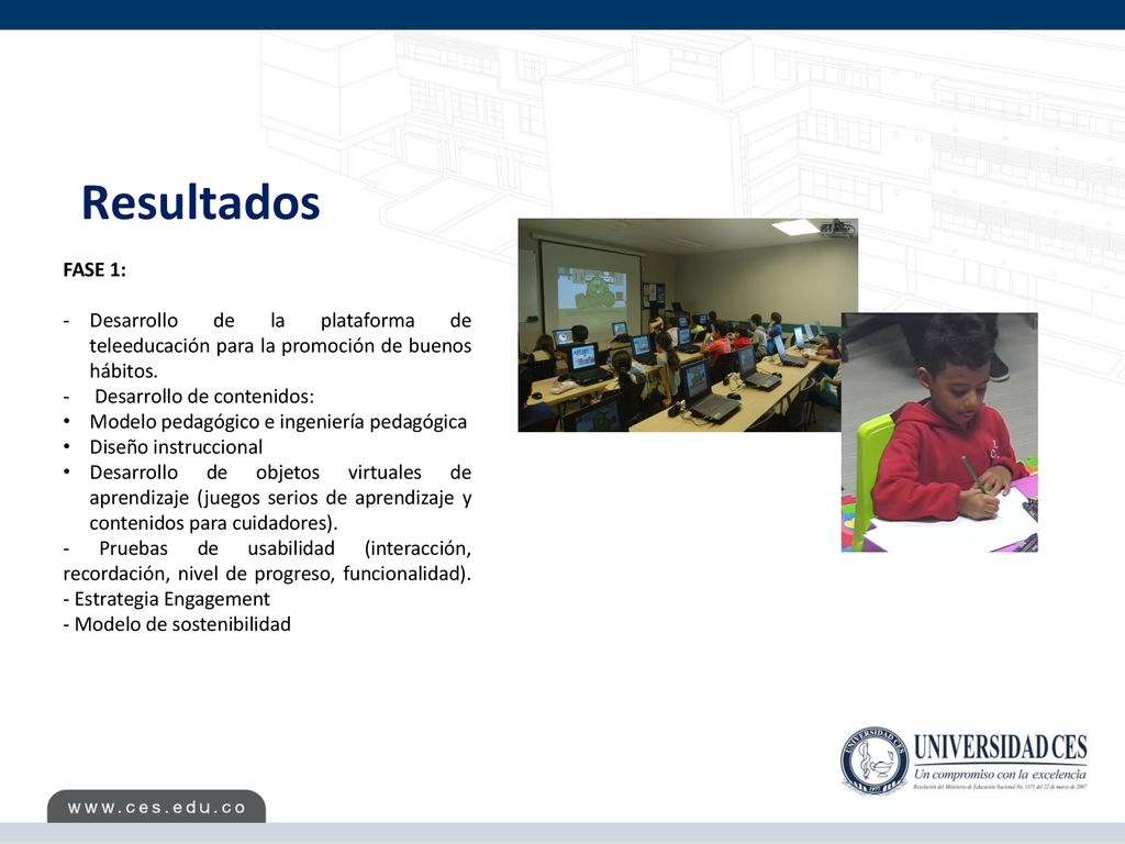 Resultados FASE 1: Desarrollo de la plataforma de teleeducación para la promoción de buenos hábitos.