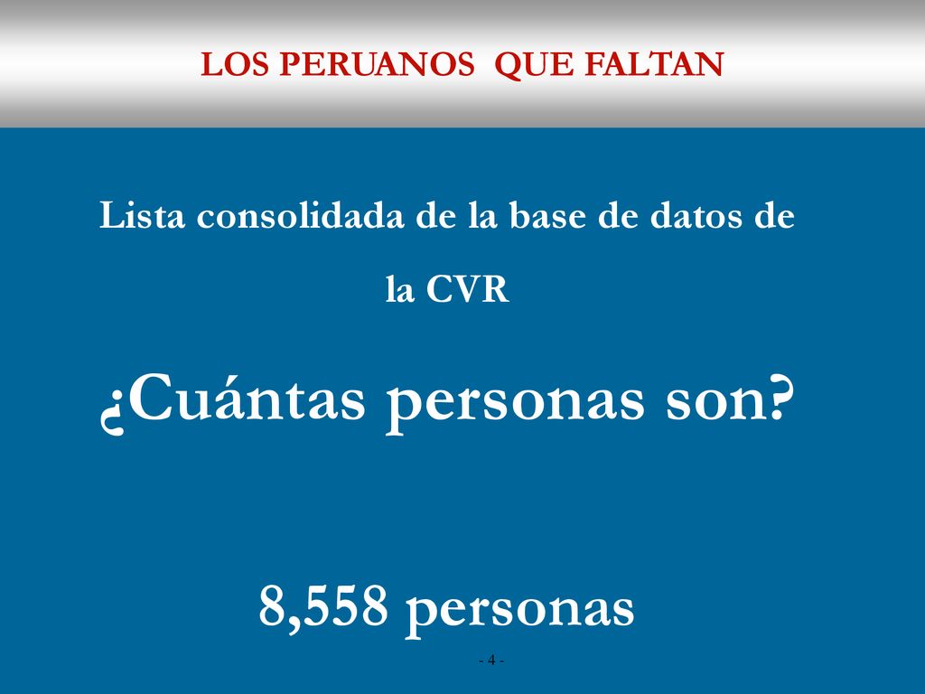 LOS PERUANOS QUE FALTAN Lista consolidada de la base de datos de